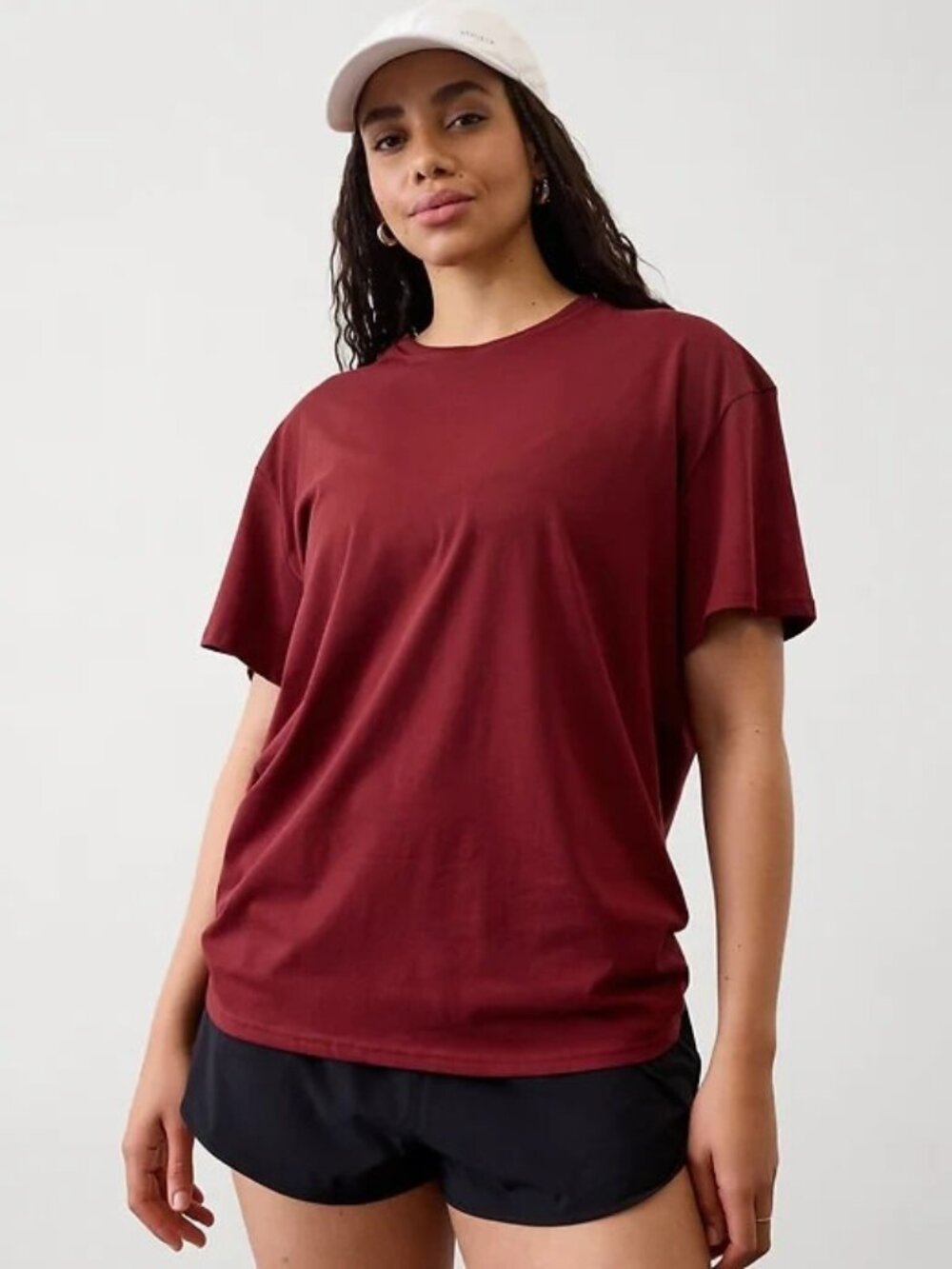 New Athleta S True Cotton Tee Redwood Small Regular